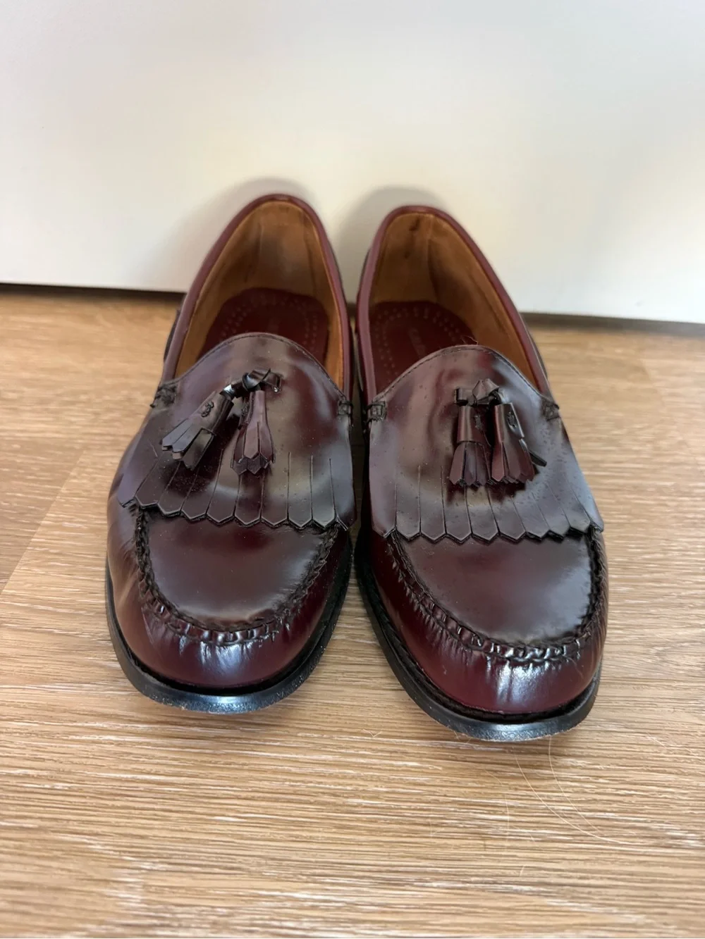 G.H. Bass & Co. Burgundy Tassel Kiltie Loafers